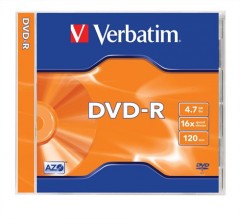 VERBATIM DVD-R lemez, AZO, 4,7GB, 16x, normál tok